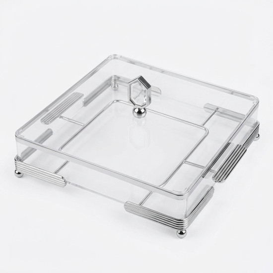 Acrylic & Metal Square Serving Platter Large